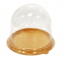 Контейнер одноразовый золотой, 11 см Изображение Контейнер одноразовый золотой, 11 см